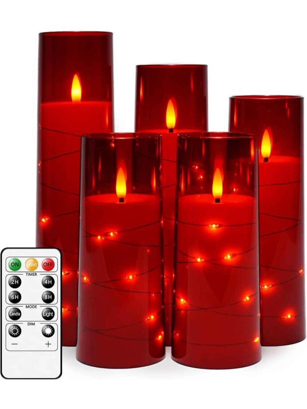 New Flameless LED Candles with Timer 5 Pc Flickering Flameless Candles